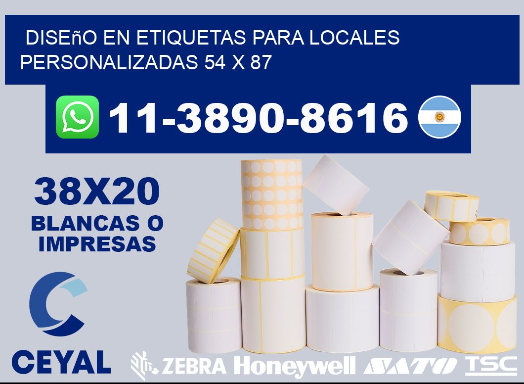 diseño en etiquetas para locales personalizadas 54 x 87