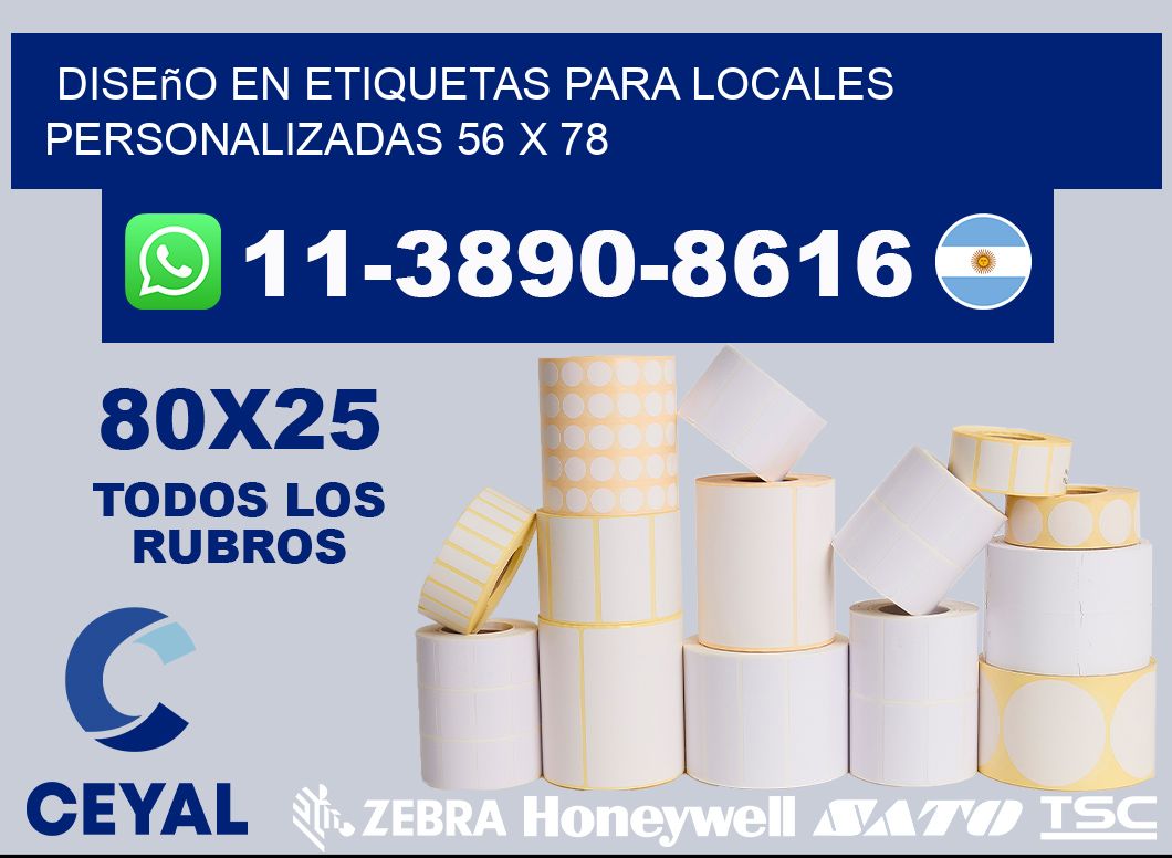 diseño en etiquetas para locales personalizadas 56 x 78