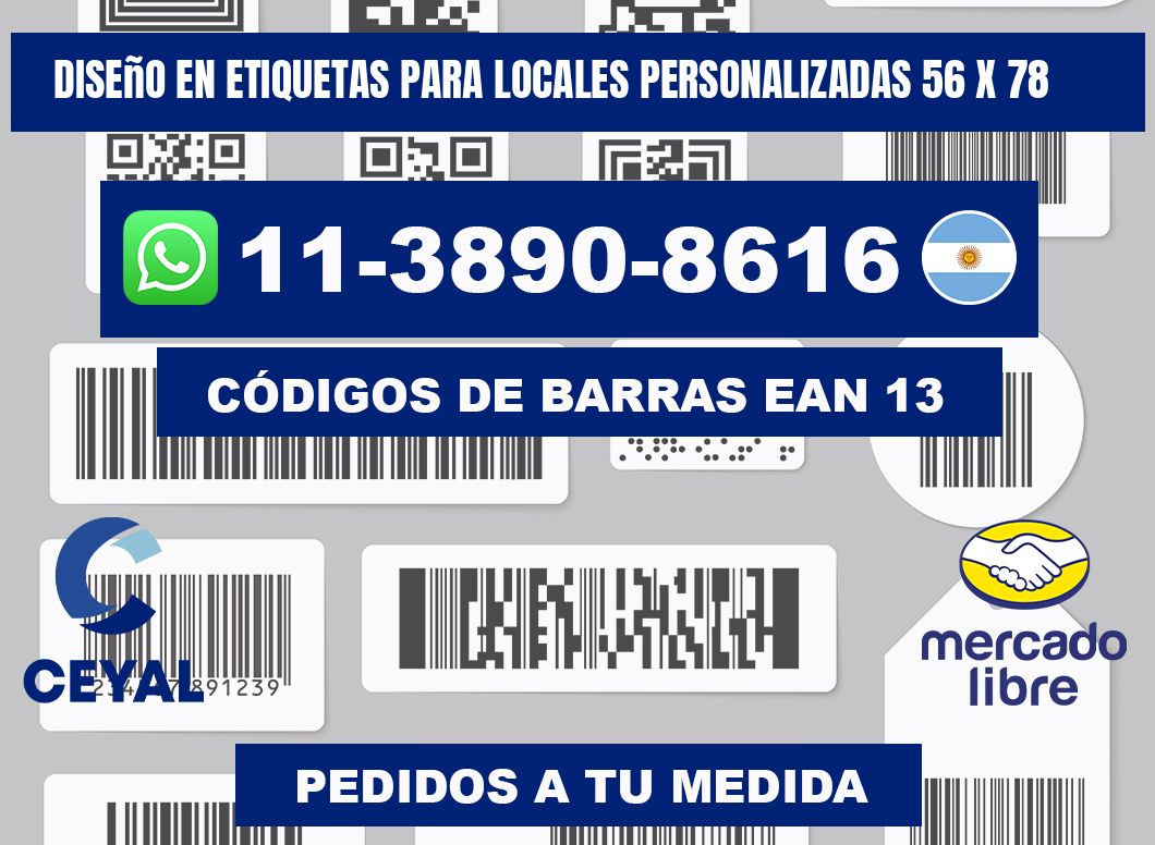 diseño en etiquetas para locales personalizadas 56 x 78