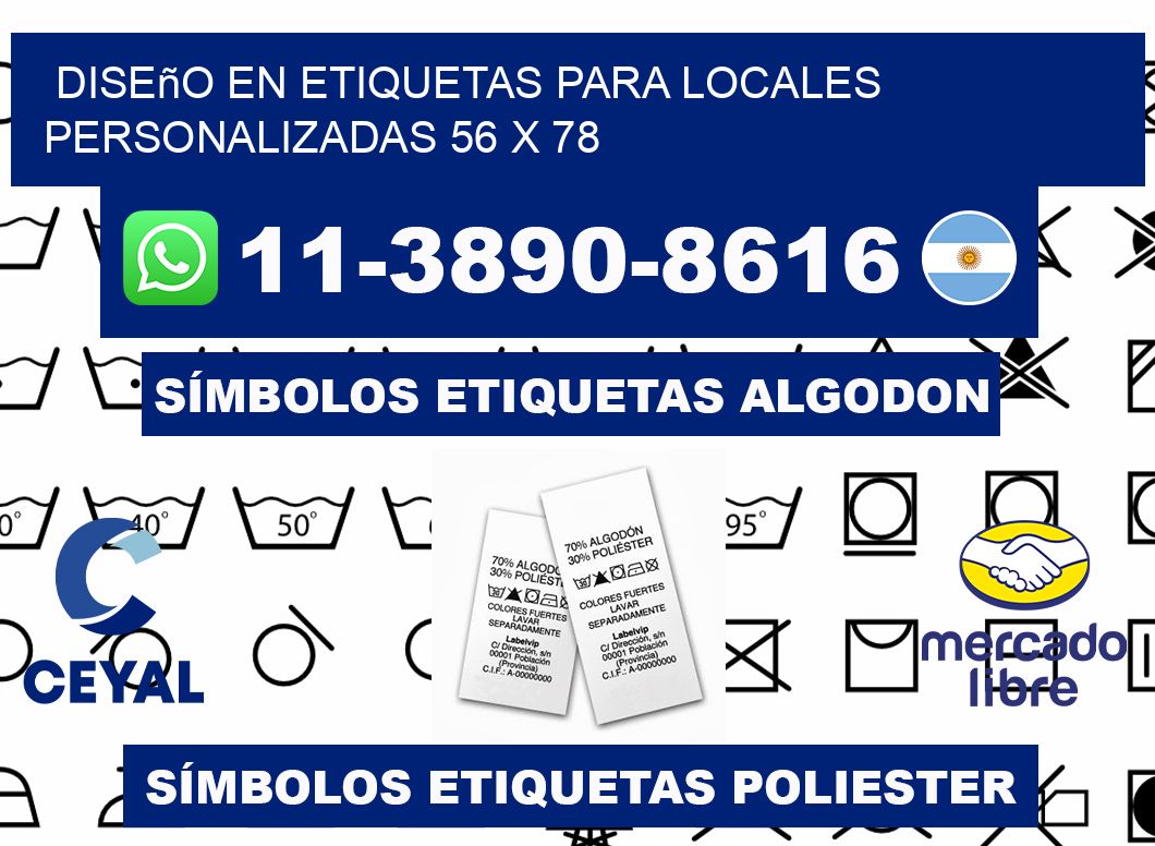 diseño en etiquetas para locales personalizadas 56 x 78