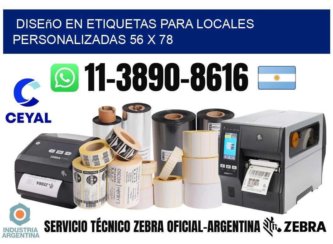 diseño en etiquetas para locales personalizadas 56 x 78