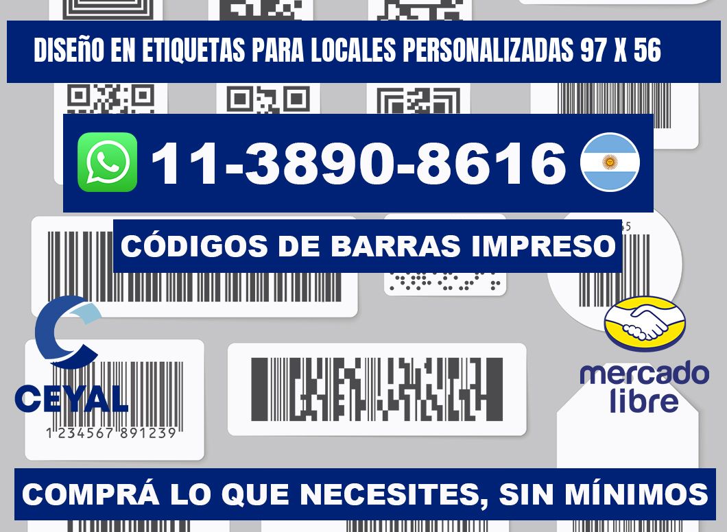 diseño en etiquetas para locales personalizadas 97 x 56