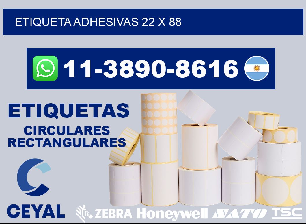 etiqueta adhesivas 22 x 88