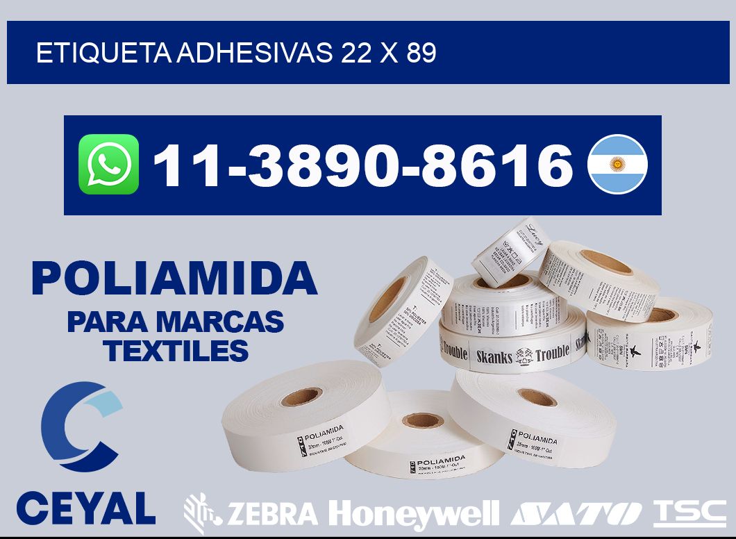 etiqueta adhesivas 22 x 89