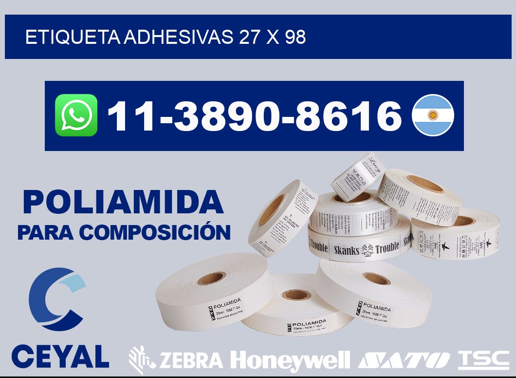 etiqueta adhesivas 27 x 98