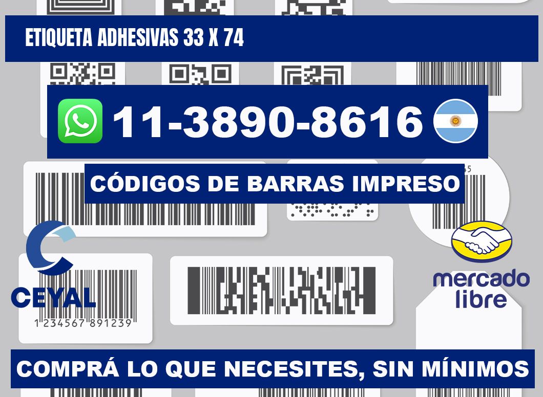 etiqueta adhesivas 33 x 74