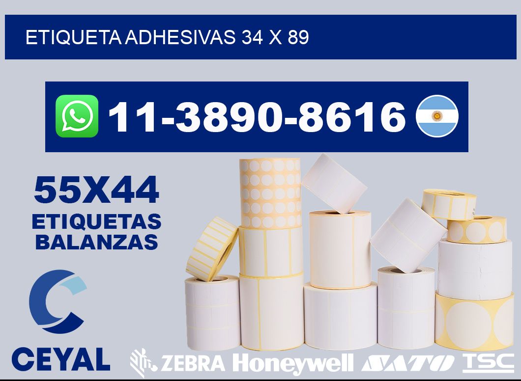 etiqueta adhesivas 34 x 89