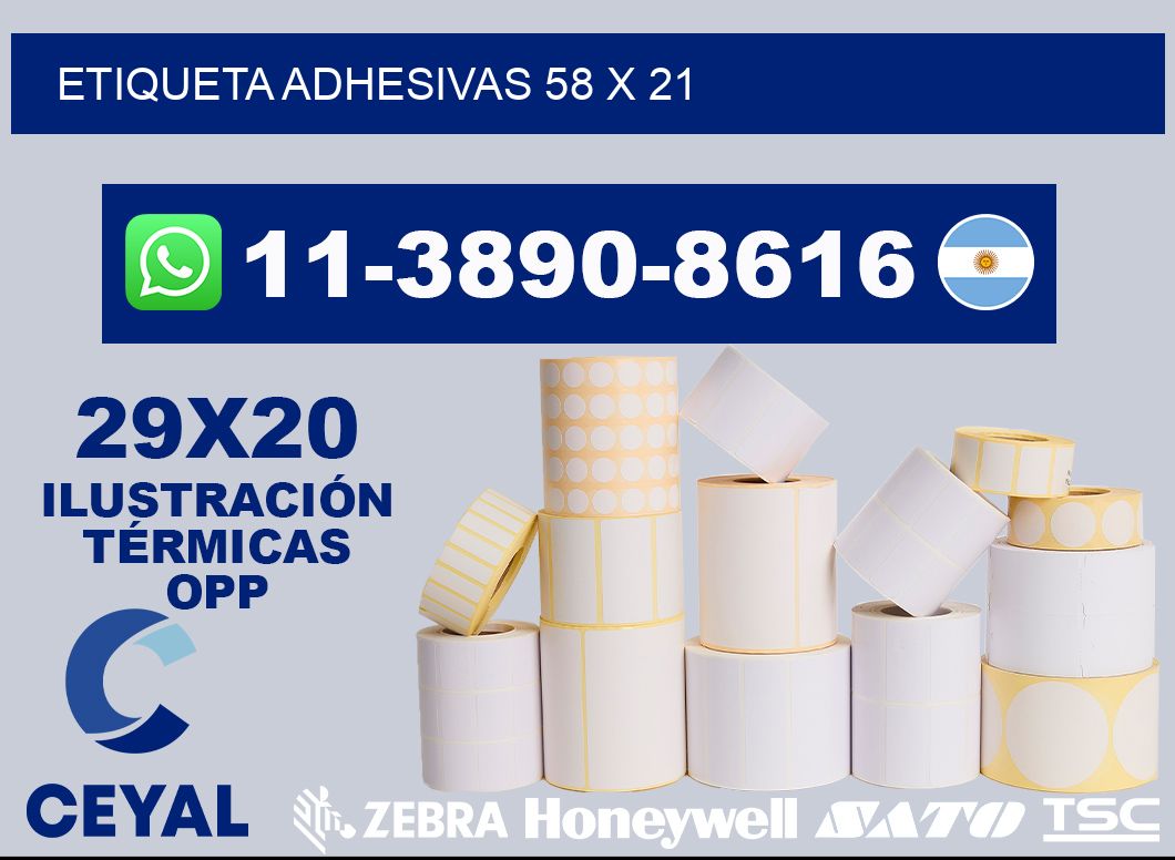 etiqueta adhesivas 58 x 21