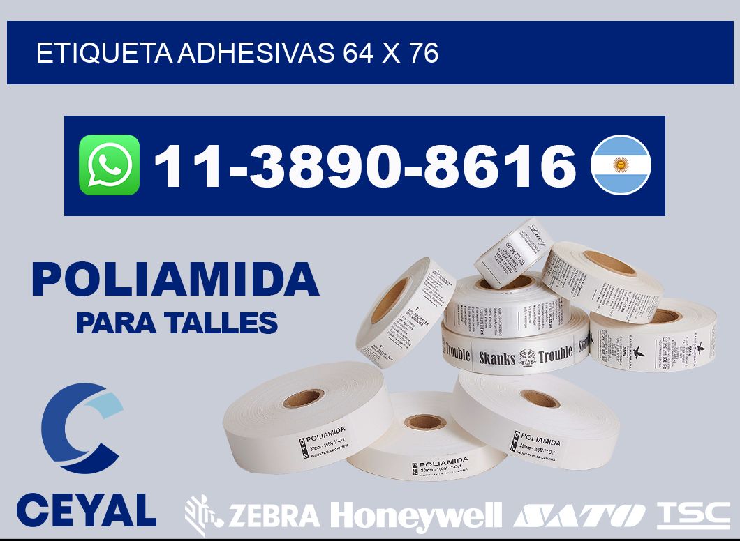etiqueta adhesivas 64 x 76