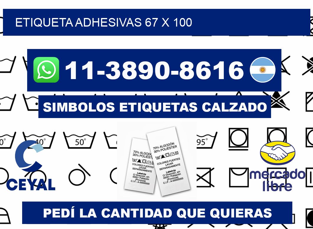 etiqueta adhesivas 67 x 100