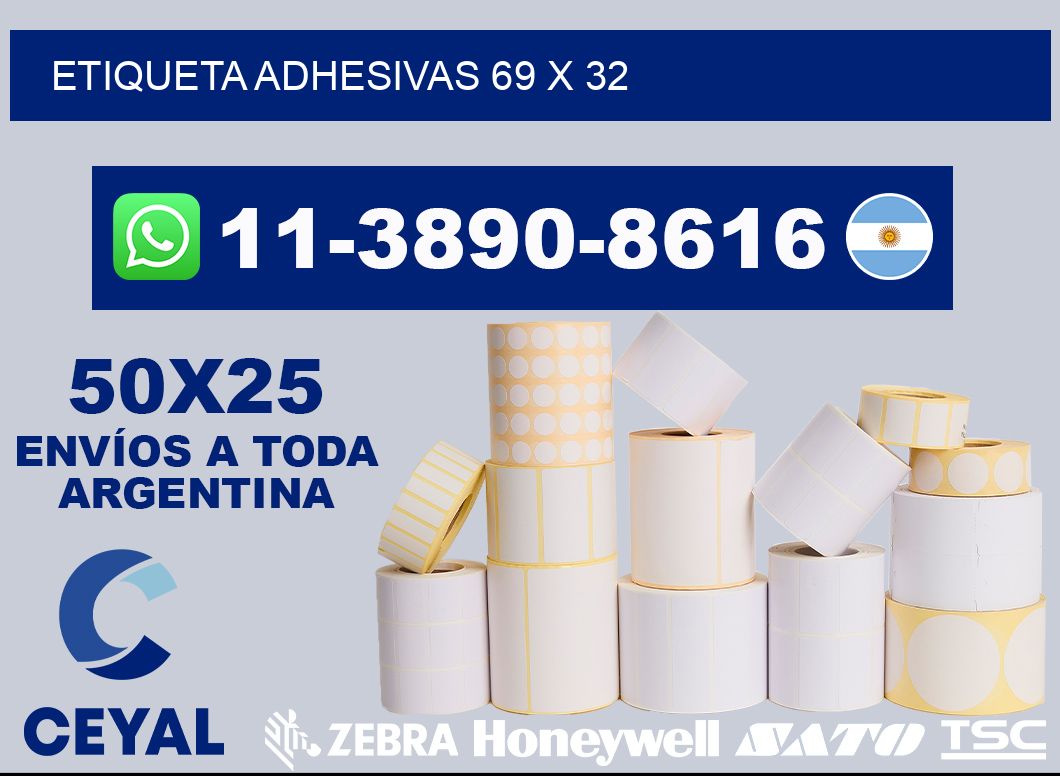 etiqueta adhesivas 69 x 32