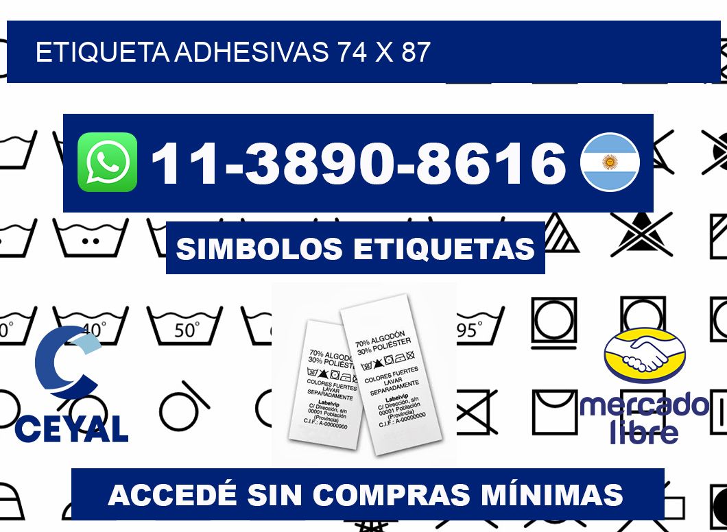 etiqueta adhesivas 74 x 87