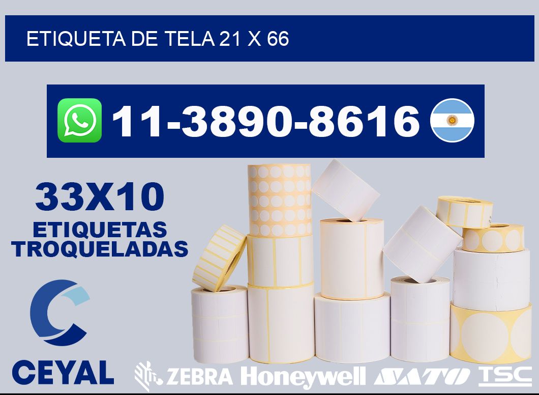 etiqueta de tela 21 x 66