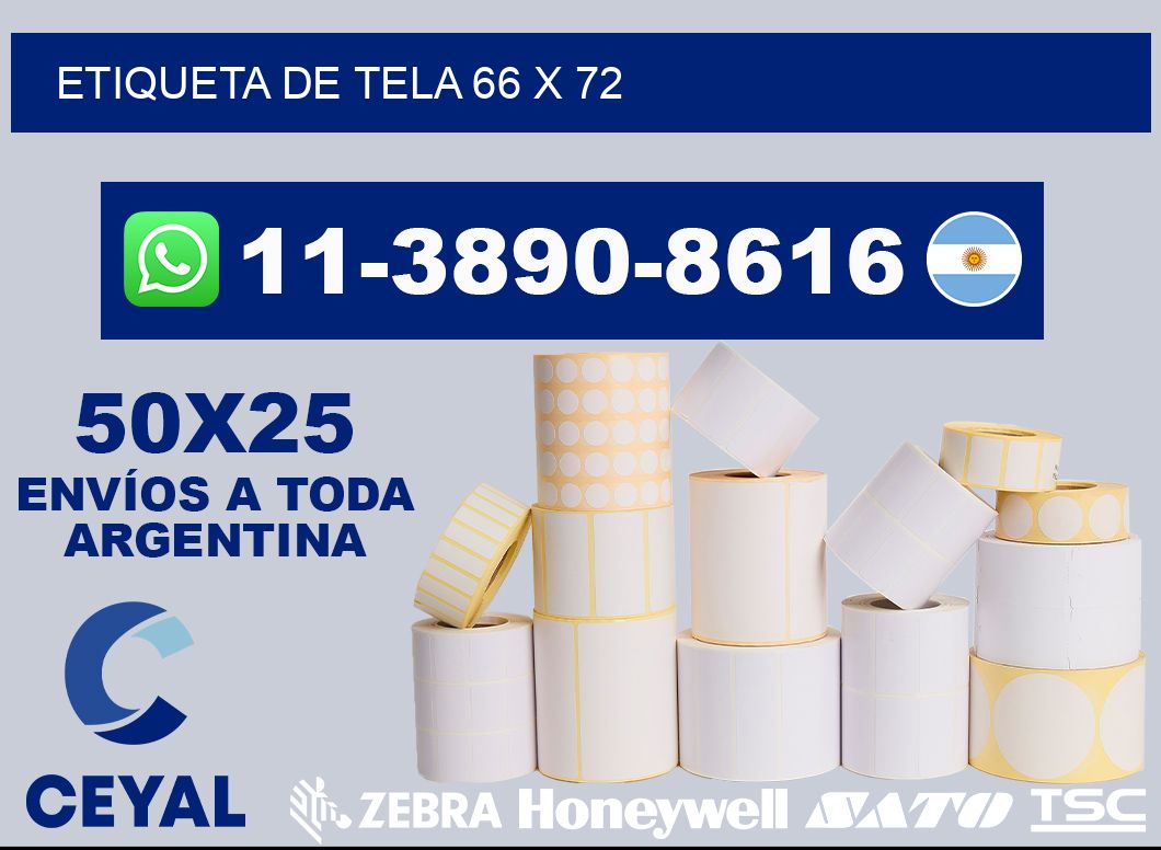 etiqueta de tela 66 x 72