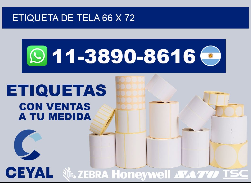etiqueta de tela 66 x 72