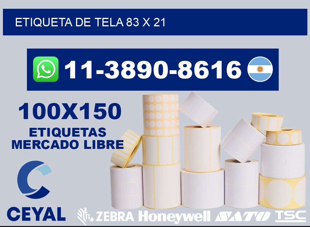 etiqueta de tela 83 x 21