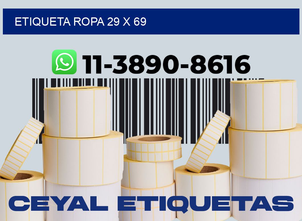 etiqueta ropa 29 x 69