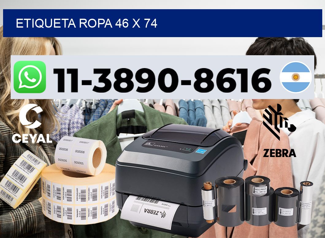 etiqueta ropa 46 x 74