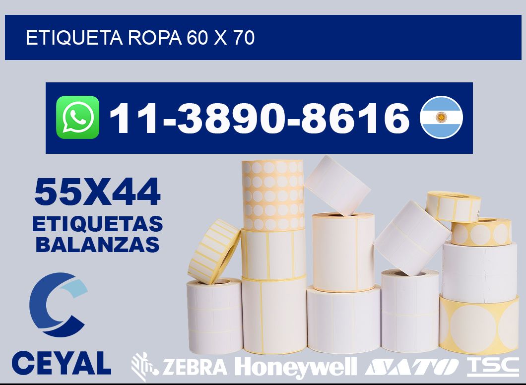 etiqueta ropa 60 x 70