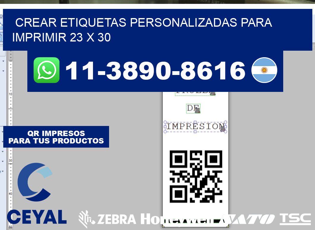 Crear etiquetas personalizadas para imprimir 23 x 30
