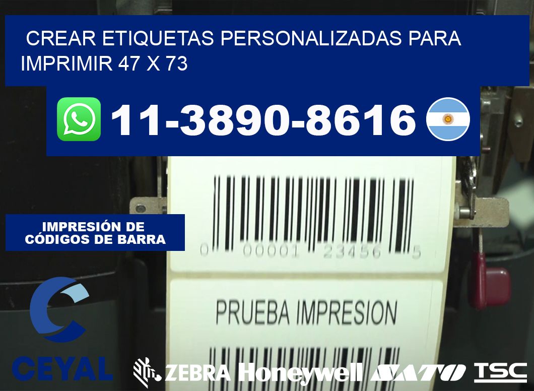 Crear etiquetas personalizadas para imprimir 47 x 73