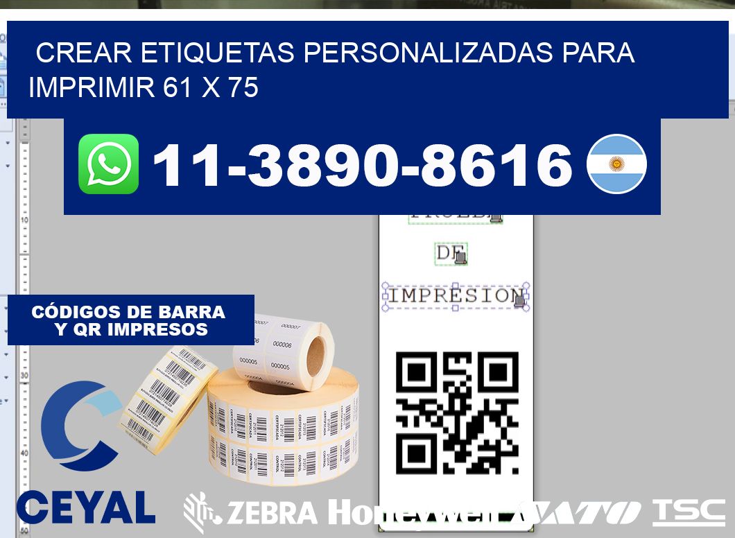 Crear etiquetas personalizadas para imprimir 61 x 75