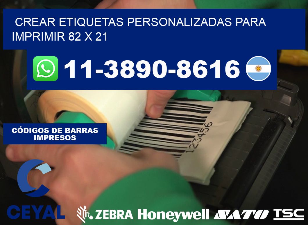 Crear etiquetas personalizadas para imprimir 82 x 21