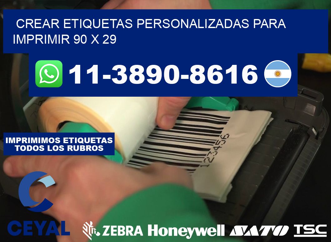 Crear etiquetas personalizadas para imprimir 90 x 29