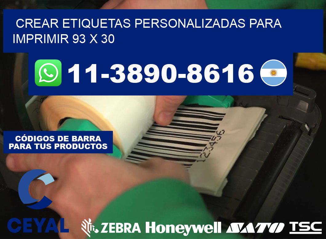 Crear etiquetas personalizadas para imprimir 93 x 30
