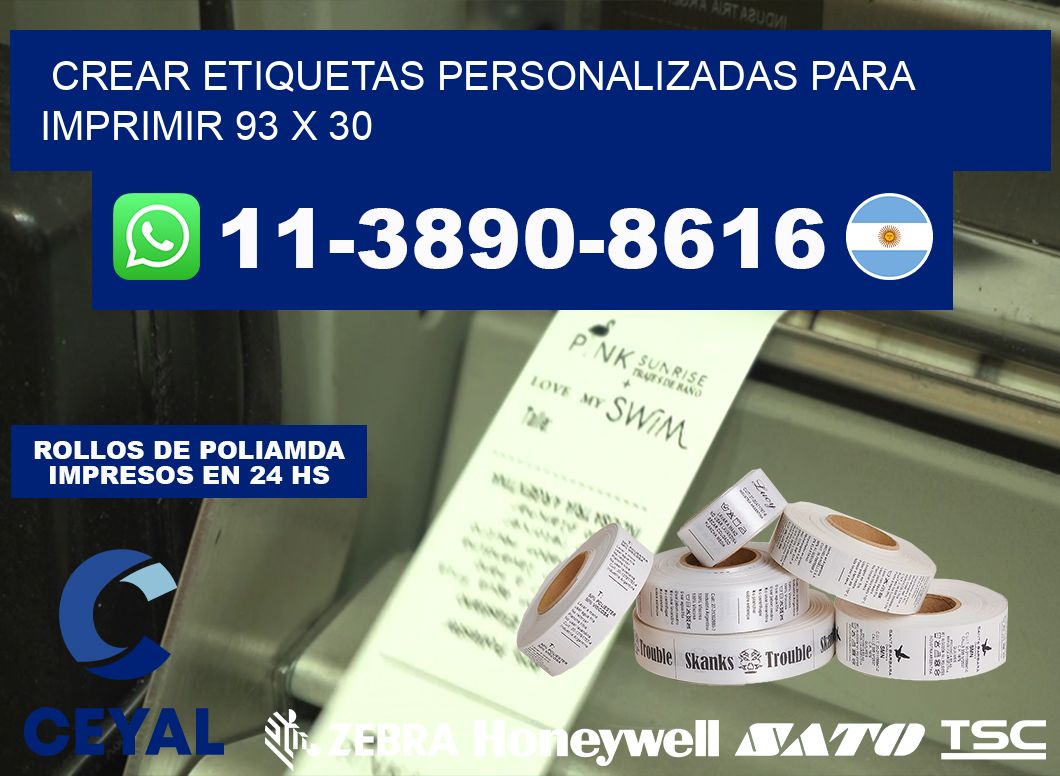 Crear etiquetas personalizadas para imprimir 93 x 30