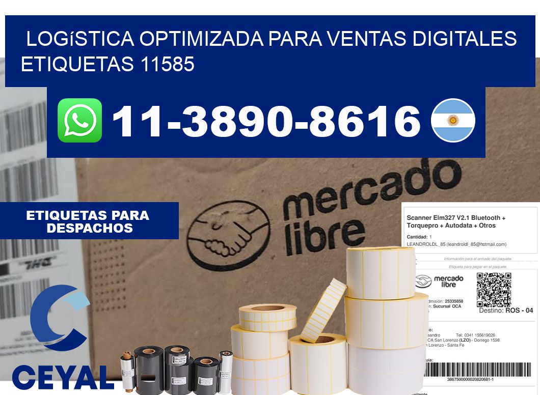 Logística optimizada para ventas digitales etiquetas 11585