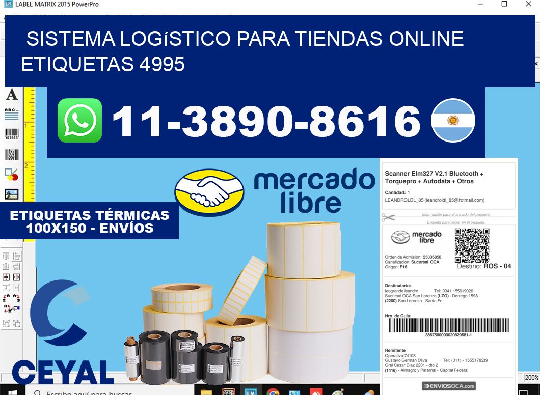 Sistema logístico para tiendas online  etiquetas 4995