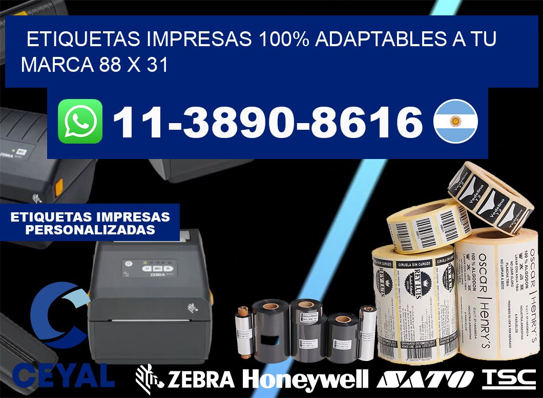 etiquetas impresas 100% adaptables a tu marca 88 x 31