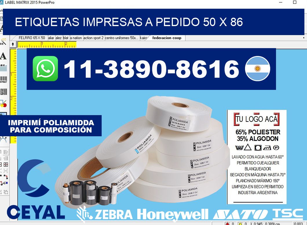 etiquetas impresas a pedido 50 x 86