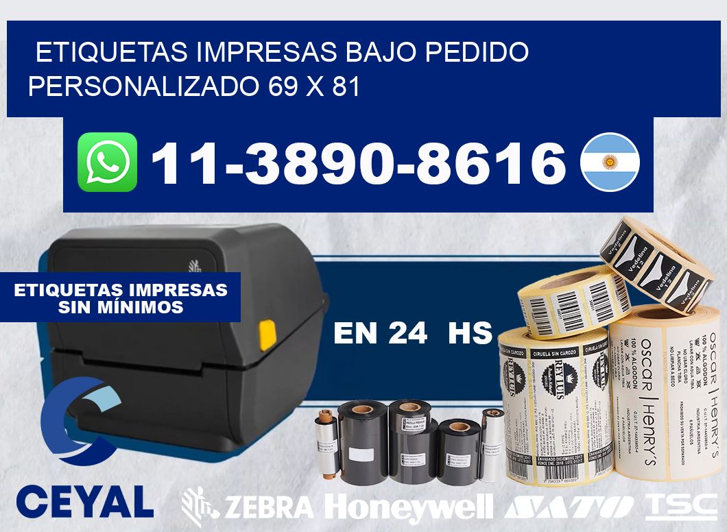 etiquetas impresas bajo pedido personalizado 69 x 81