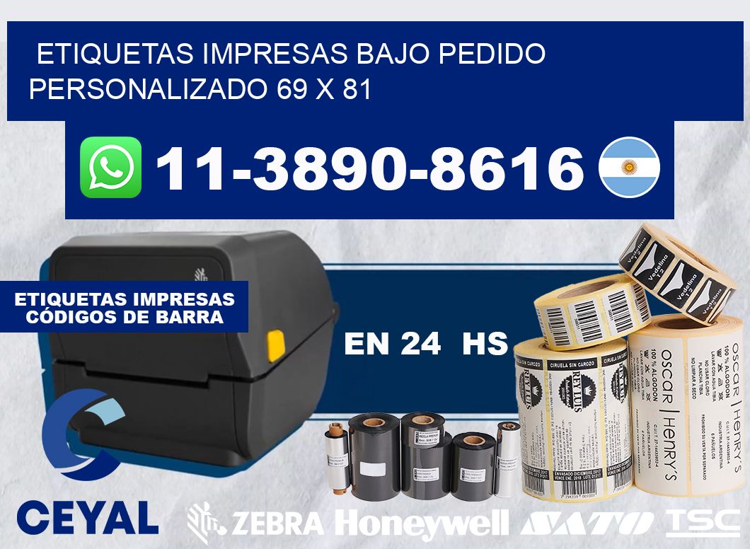 etiquetas impresas bajo pedido personalizado 69 x 81