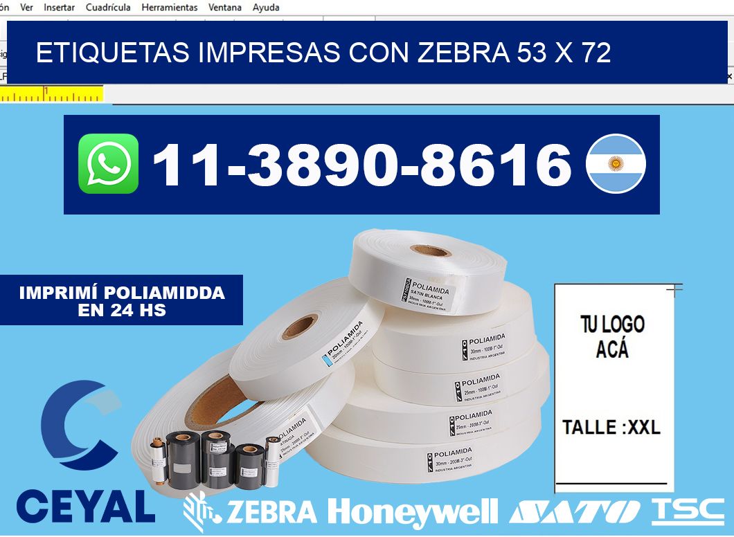 etiquetas impresas con zebra 53 x 72