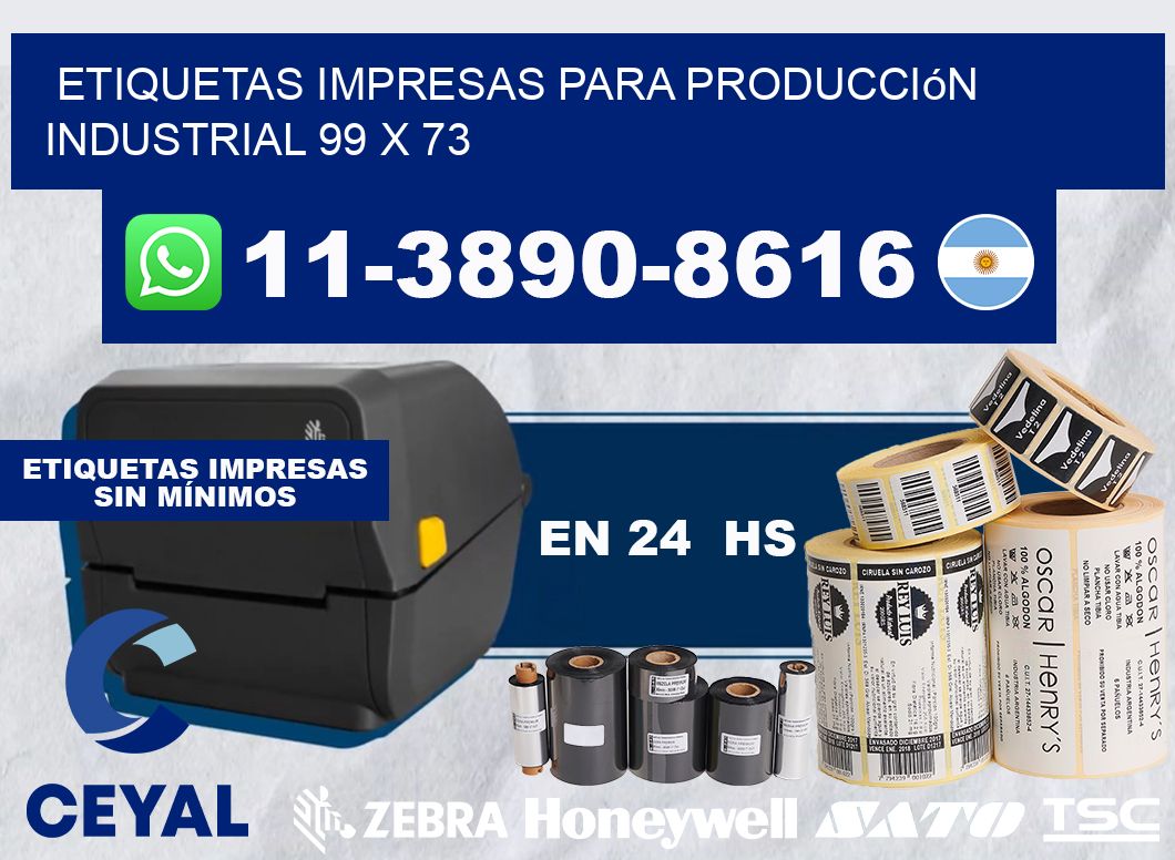 etiquetas impresas para producción industrial 99 x 73