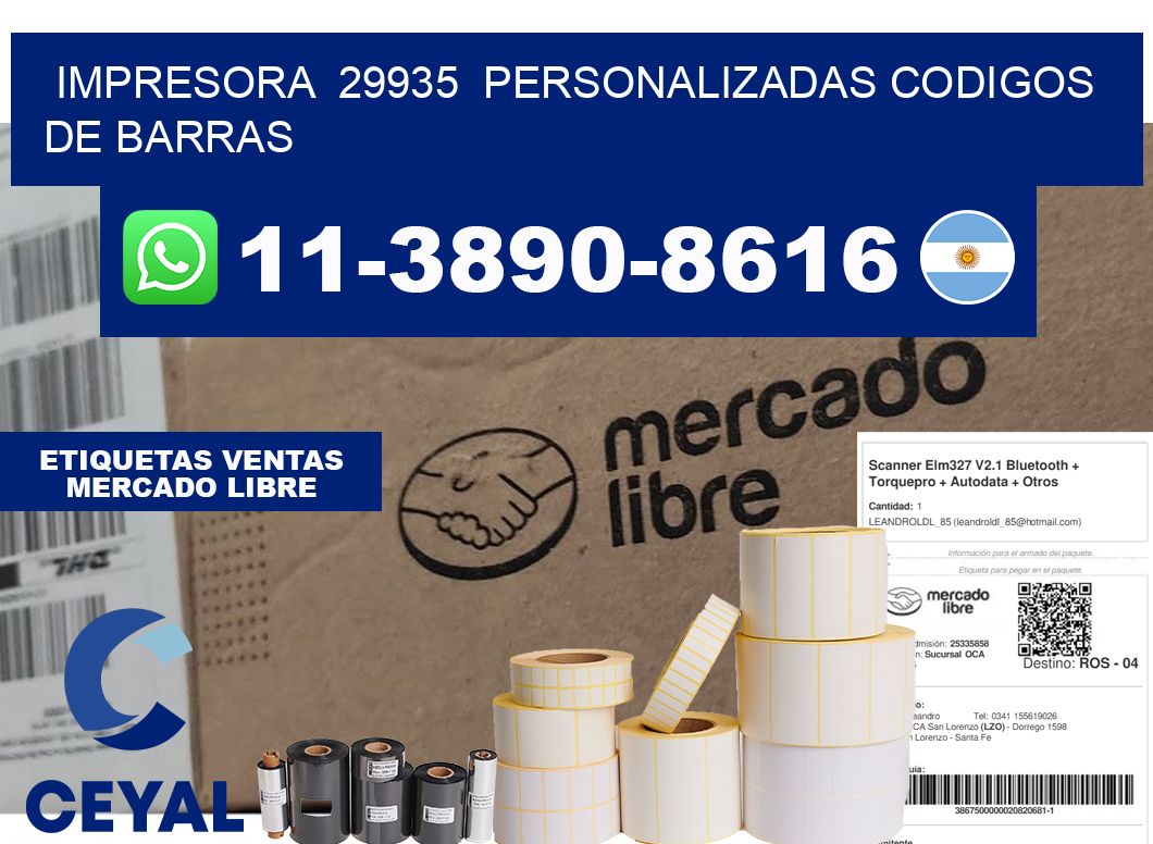 impresora 29935 personalizadas codigos de barras