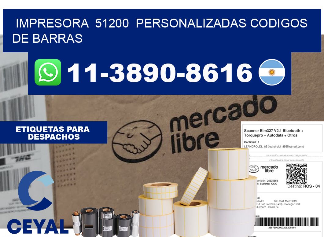 impresora 51200 personalizadas codigos de barras