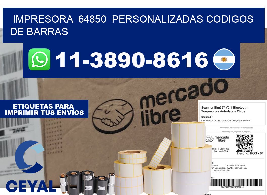 impresora  64850  personalizadas codigos de barras