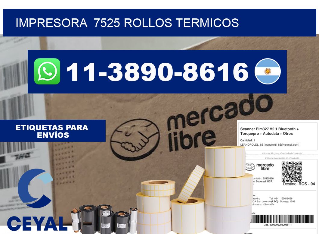 impresora 7525 rollos termicos