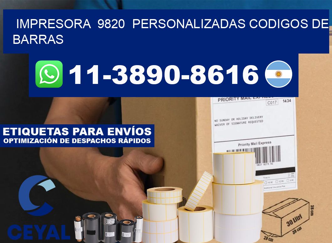 impresora 9820 personalizadas codigos de barras