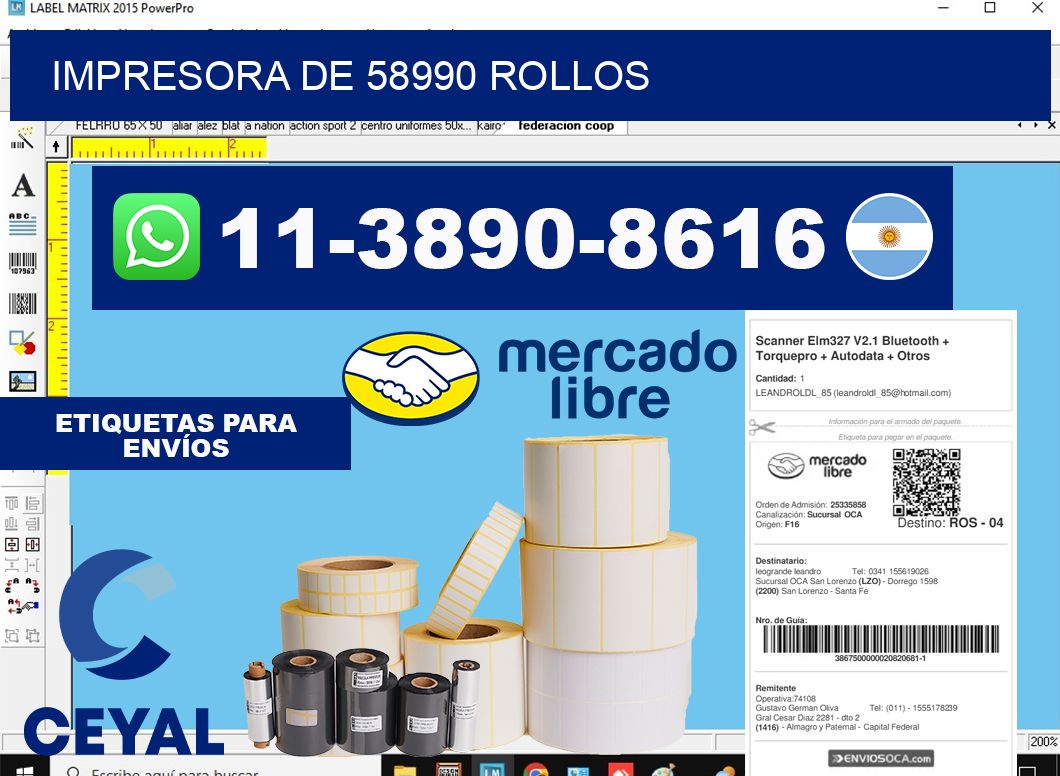 impresora de 58990 rollos