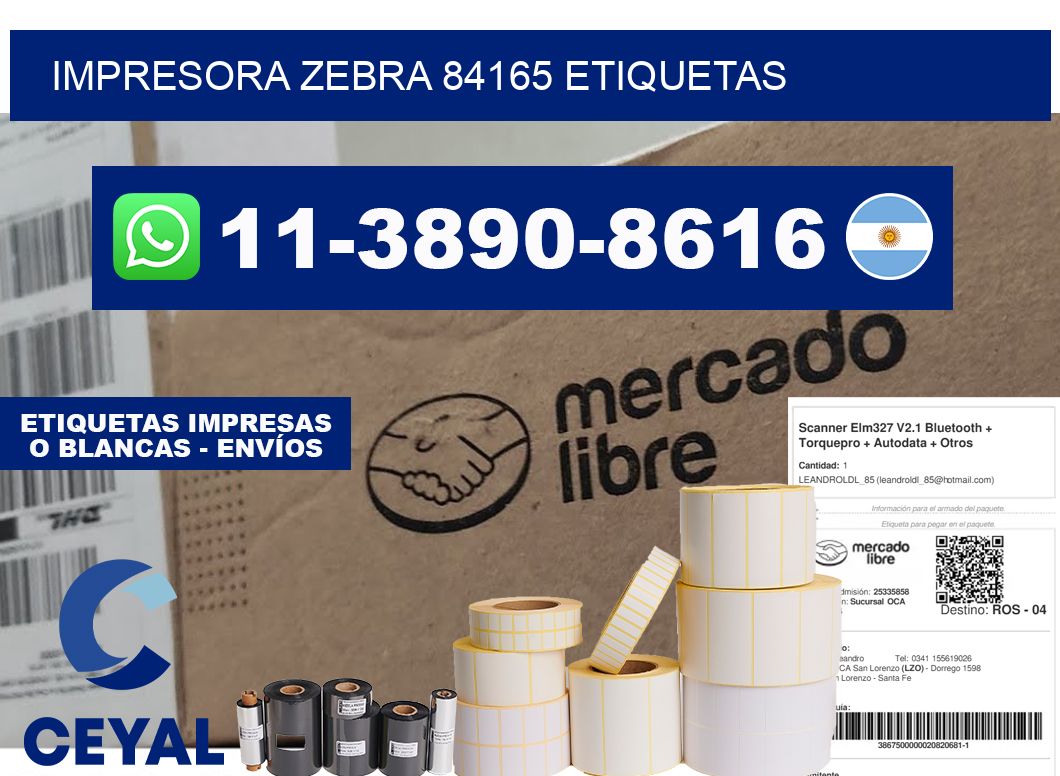 impresora zebra 84165 etiquetas