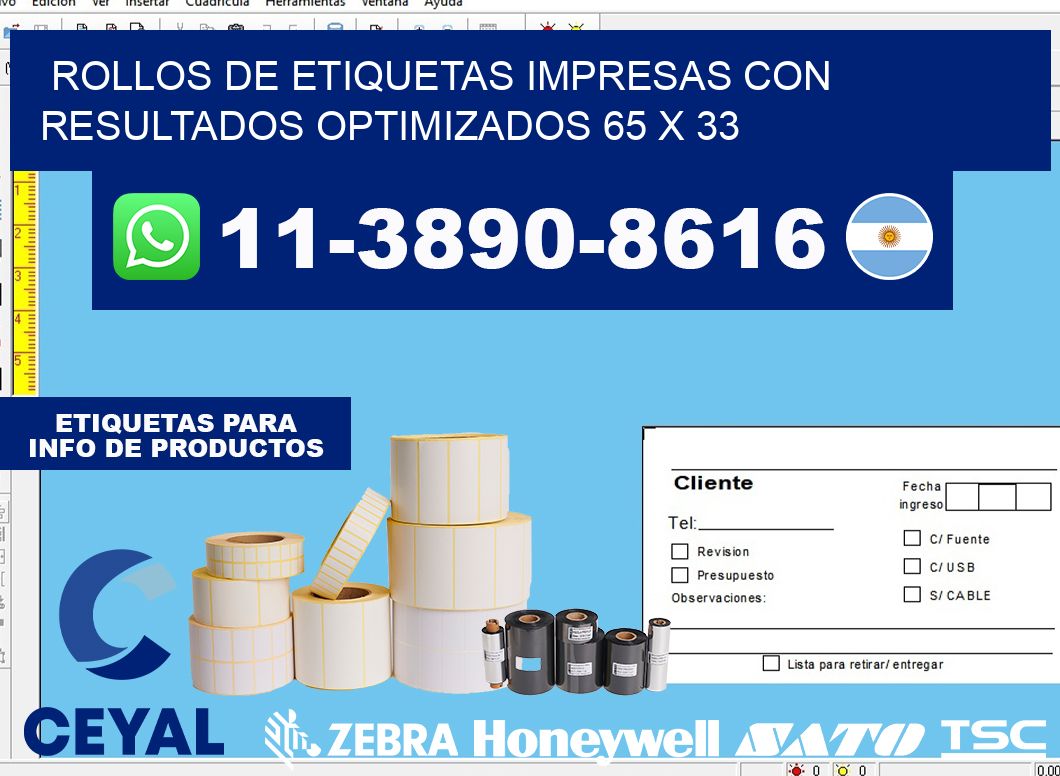 rollos de etiquetas impresas con resultados optimizados 65 x 33