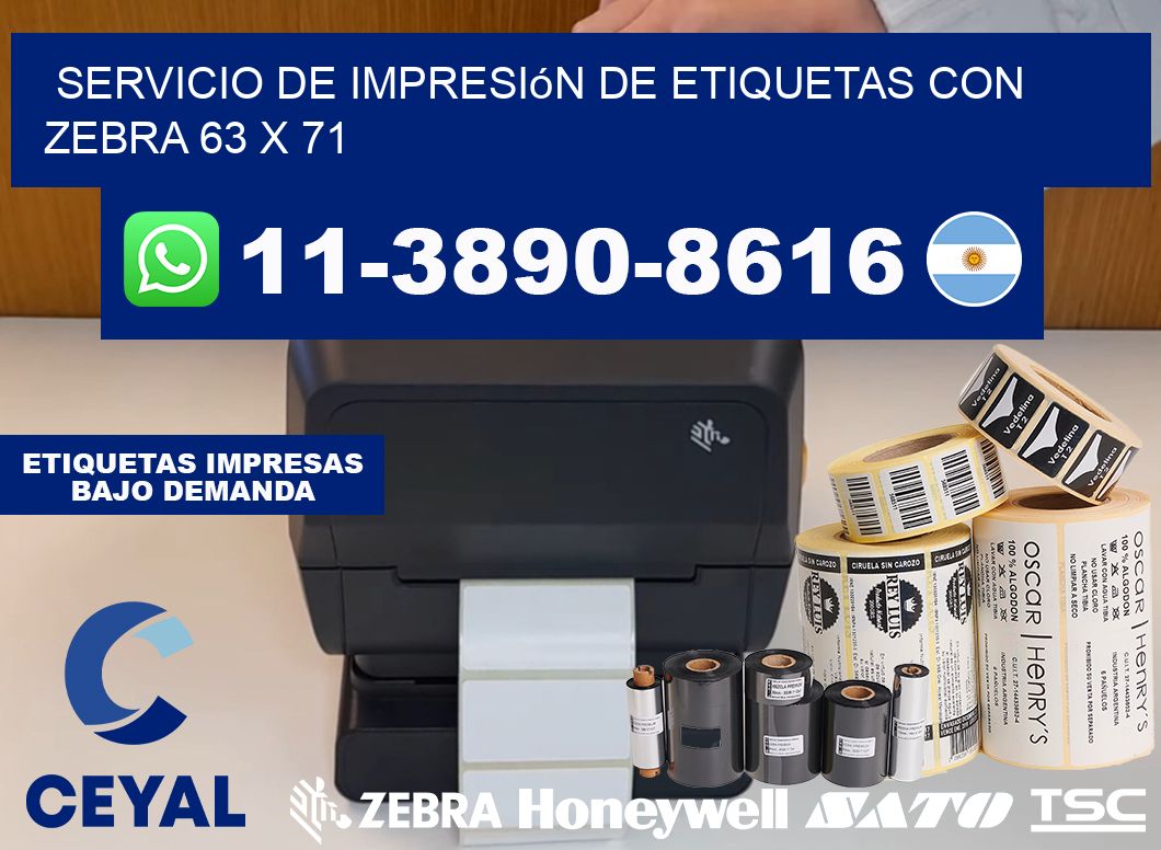servicio de impresión de etiquetas con Zebra 63 x 71