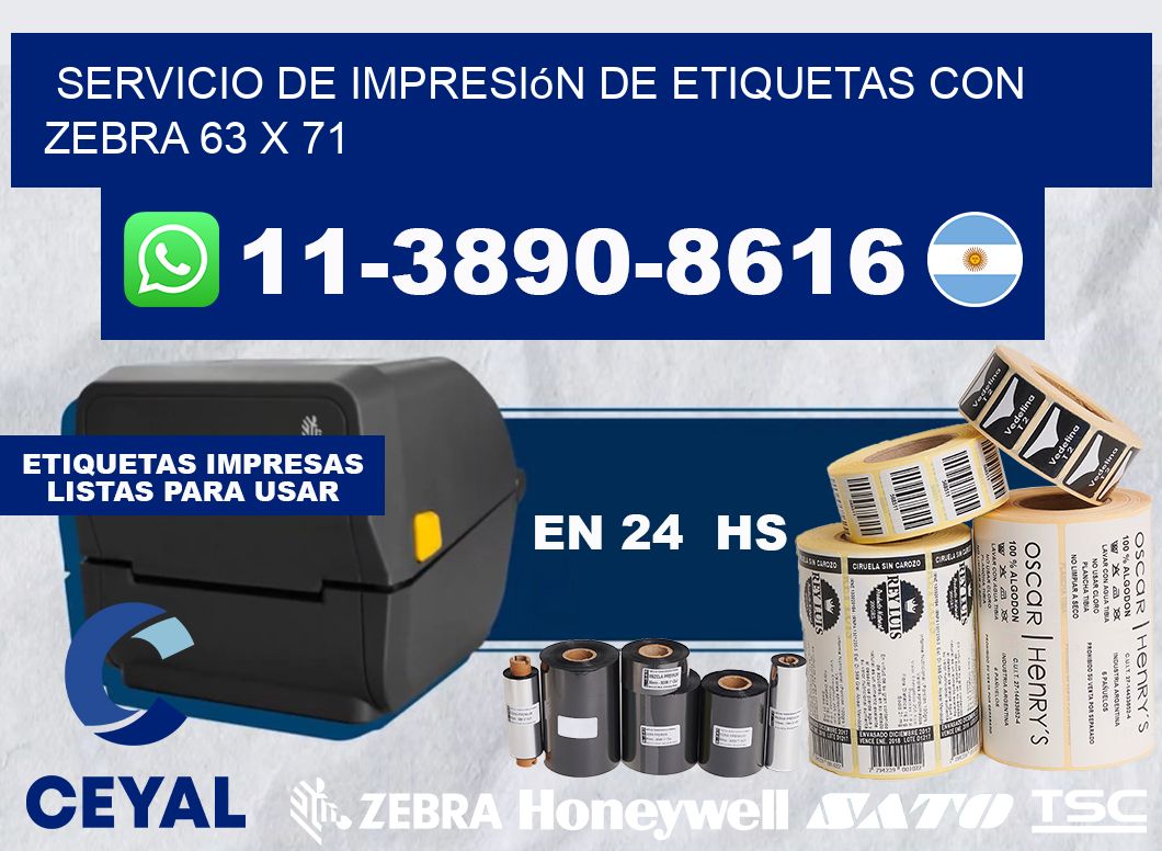 servicio de impresión de etiquetas con Zebra 63 x 71