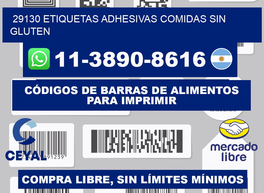 29130 etiquetas adhesivas comidas sin gluten