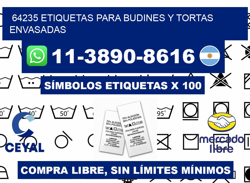 64235 etiquetas para budines y tortas envasadas